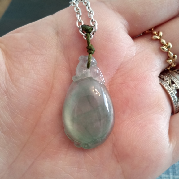 Certified Burmese Jadeite Jade Melon Pendant - Picture 3 of 8